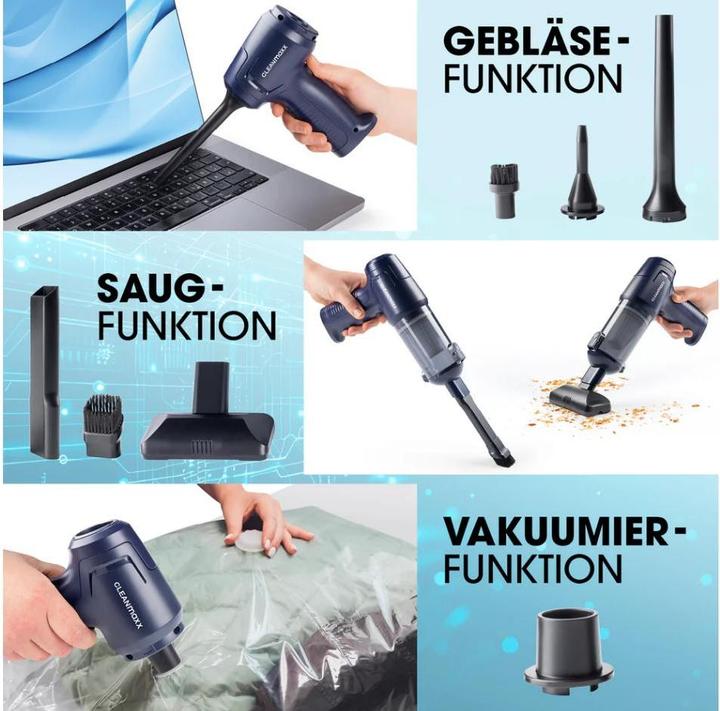 Image du produit CleanMaxx aspirateur à main multifonction sans fil, aspiration, soufflage et aspiration sous vide