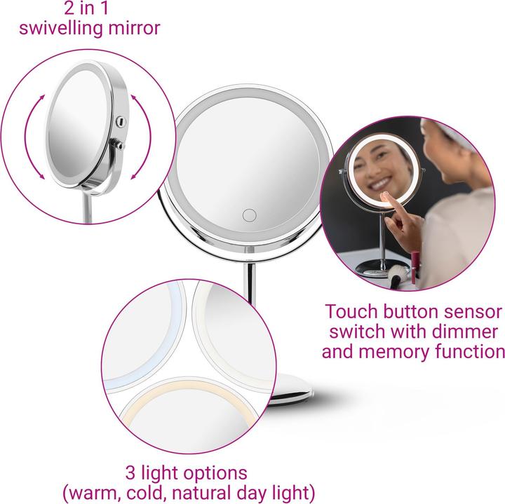 Image du produit Medisana CM 840 Miroir cosmétique | Miroir de rasage | Miroir de maquillage | Miroir de beauté