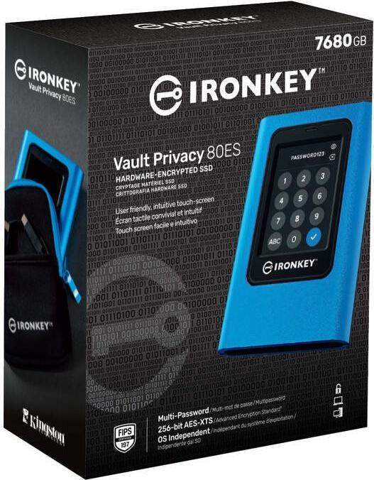 Productafbeelding Kingston SSD 7.7TB draagbare SSD IronKey Vault Privacy 80 retail (7.68 TB)