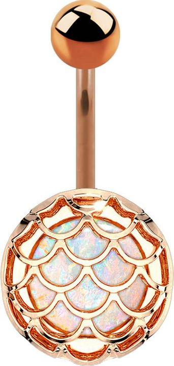 Immagine prodotto Star Piercing Glitter opale rosato banana con squame di pesce (Ottone, Acciaio chirurgico 316L)