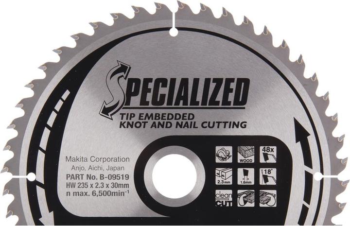 Produktbild Makita Kreissägeblatt-Tiefzahn nagelfest 235x30mm T48