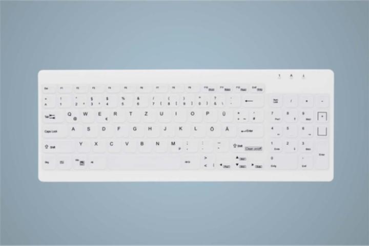 Produktbild Active Key Hygiene Compact Ultraflat Keyboard with NumPad Fully Sealed Watertight USB White (DE, Kabelgebunden)