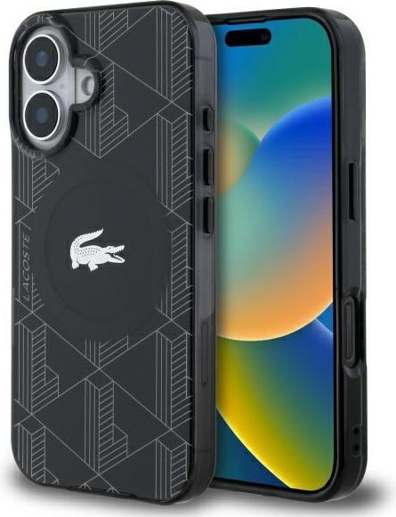 Produktbild Lacoste LCHMP16MUBSK iPhone 16 Plus 6.7" black hardcase IML Blend Monogram MagSafe (Apple iPhone 16 Plus)