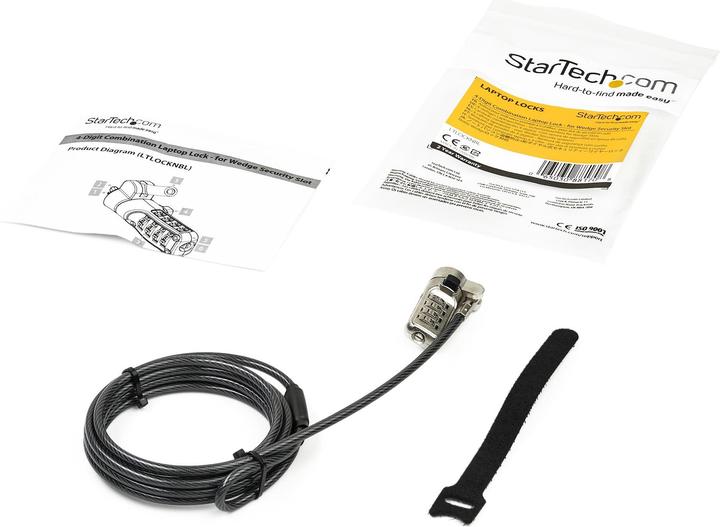 Productafbeelding StarTech LTLOCKNBL Laptopbeveiligingsslot (4-cijferig instelbaar combinatieslot, f