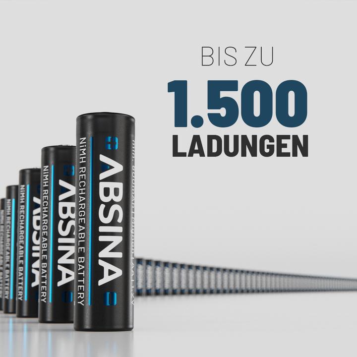 Immagine prodotto Absina Mignon (AA)-Akku NiMH 1.2 V 4 St. (4 pz., AA, 800 mAh)