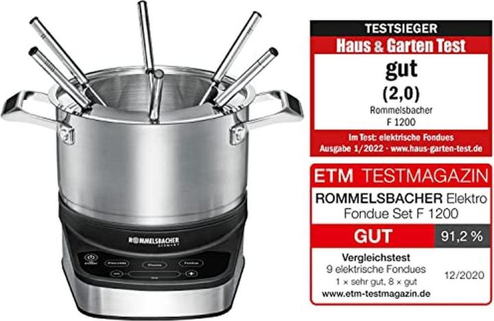 Produktbild Rommelsbacher All-in-One 20.F 1200 (Schokoladenfondue, Käsefondue, Fondue Chinoise, Fondue Bourguignonne)