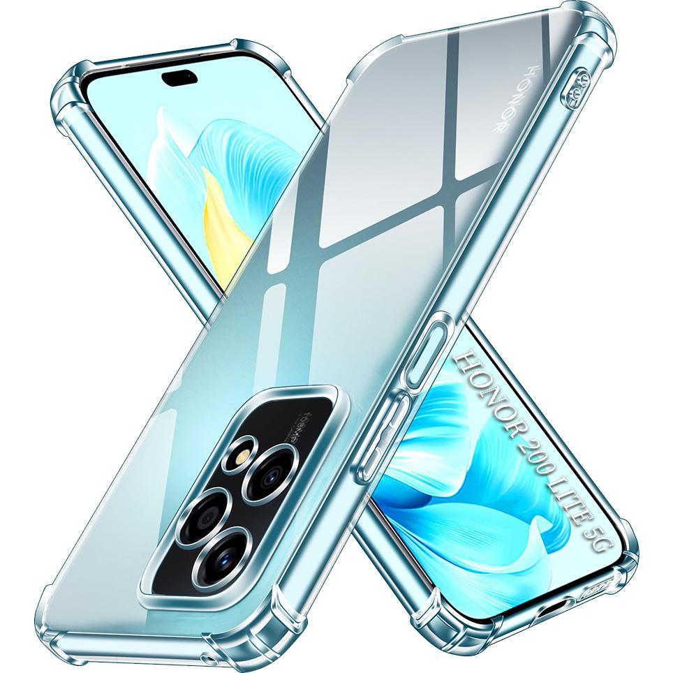 Techsuit - Shockproof Clear Silicone - Honor 200 Lite - Clear (Honor 200 Lite), Cover smartphone, Trasparente