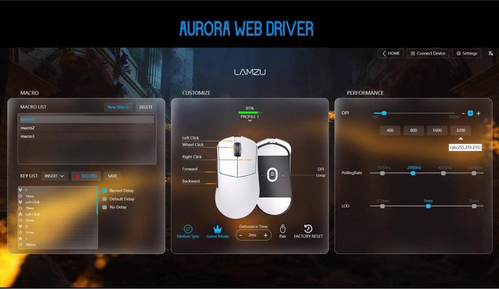 Actual product image Lamzu Paro Gaming Maus, 8kHz Abtastrate, 2,4GHz Wireless - schwarz (Cable, Wireless)