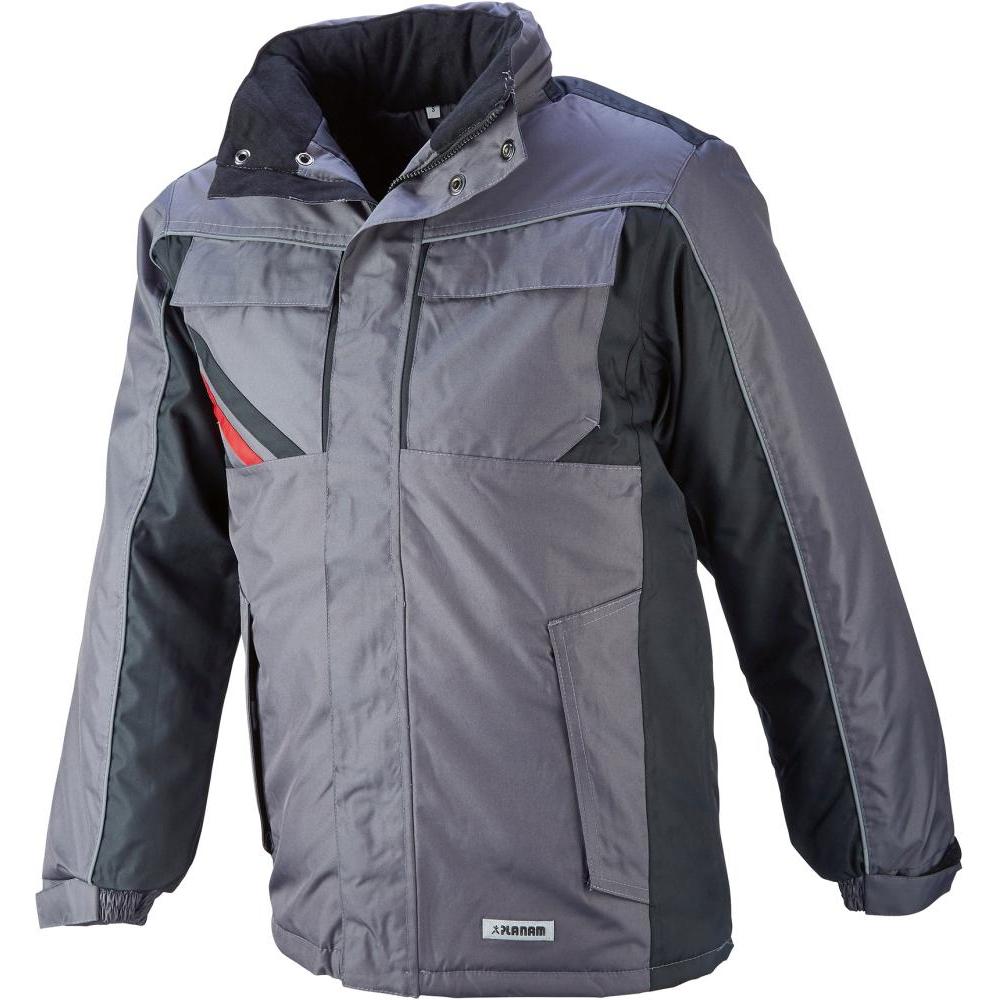 Planam, Arbeitsjacke, Winterjacke Highline Grösse XL schiefer/schwarz/rot (XL)