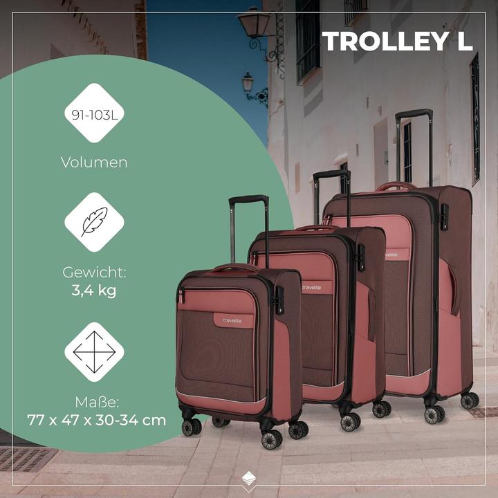 Actual product image Travelite VIIA 4-wheel suitcase set 4 pcs. (195 l)