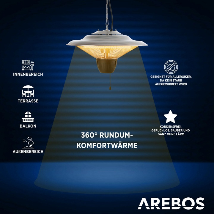 Actual product image Arebos Infrared ceiling heater