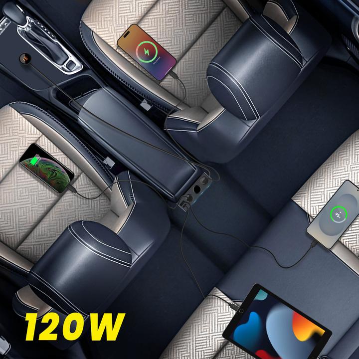 Image du produit 3MK Rozdzielacz Car Power Splitter 120W PD QC PPS 3xUSB-A 1xUSB-C 3xDC czarny