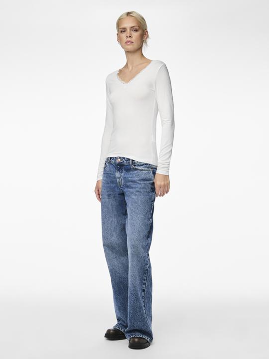 Actual product image Pieces Pcbarbera Ls Lace Top Noos Bc (L)