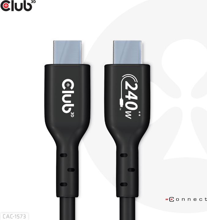 Actual product image Club 3D Club3D Cable USB 2 Type C PD / St/St (2 m, USB 2.0, 240 W)