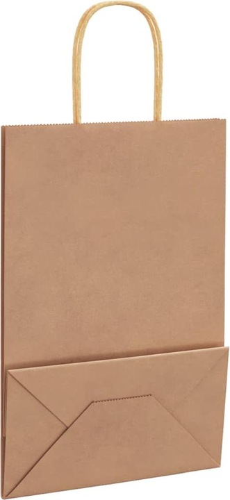 Produktbild VidaXL Kraftpapiertüten 250 Stk. mit Henkel Braun 22x11x31 cm Papiertüte (Geschenktüte, 250 x)