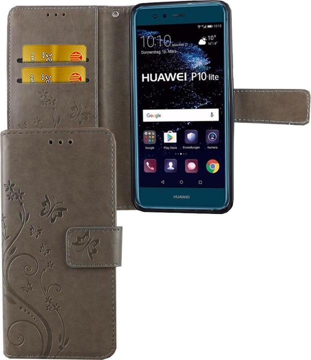 Produktbild König Design Hülle Handy Schutz für Huawei P10 Lite Case Cover Tasche Wallet Etui Handyhülle (Huawei P10 Lite)