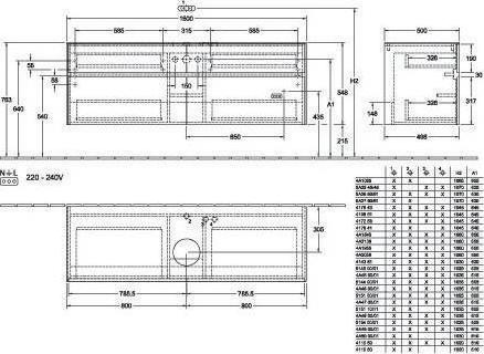 Produktbild Villeroy & Boch V&B Waschtischunterschrank COLLARO 160x54,8x50cm WT mttg Glossy White (160 x 50 x 55 cm)