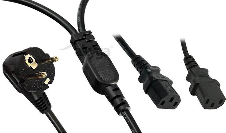Produktbild Akyga Strom Anschlusskabel (1x Kaltgeräte-Buchse C13 - 2x Schutzkontakt-Stecker) (1.80 m)