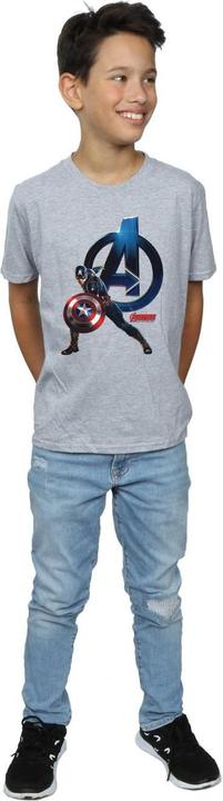 Actual product image Boys Captain America Pose T-Shirt (140, 146)