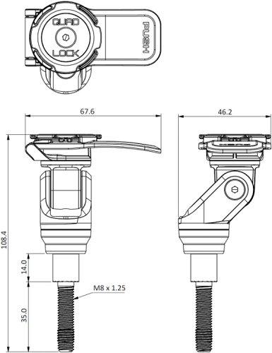 Image du produit Quad Lock Motorcycle Handlebar Clamp Mount Pro
