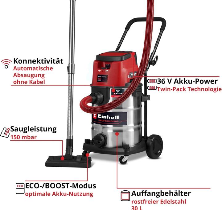 Immagine prodotto Einhell TP-VC 36/30 S Auto-Solo (Aspirapolvere a umido e a secco)