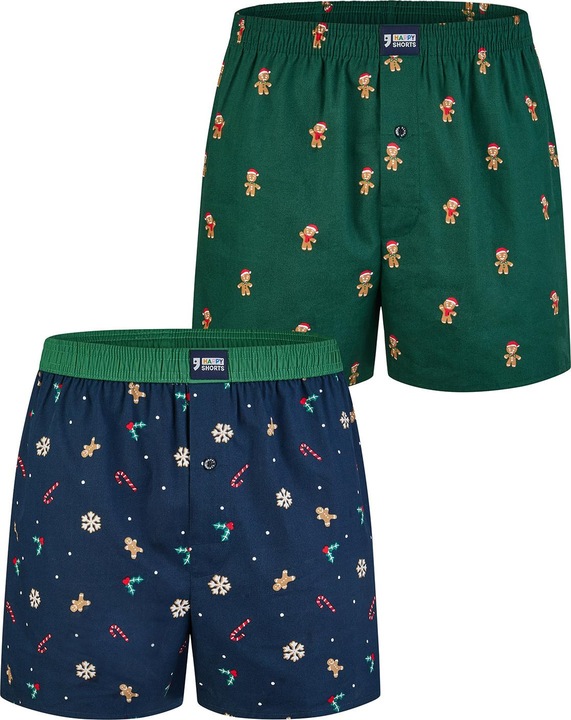 Produktbild Happy shorts Boxer X-mas Shorts, Geschenk, Weihnachten, Motiv (M, 2er Pack)