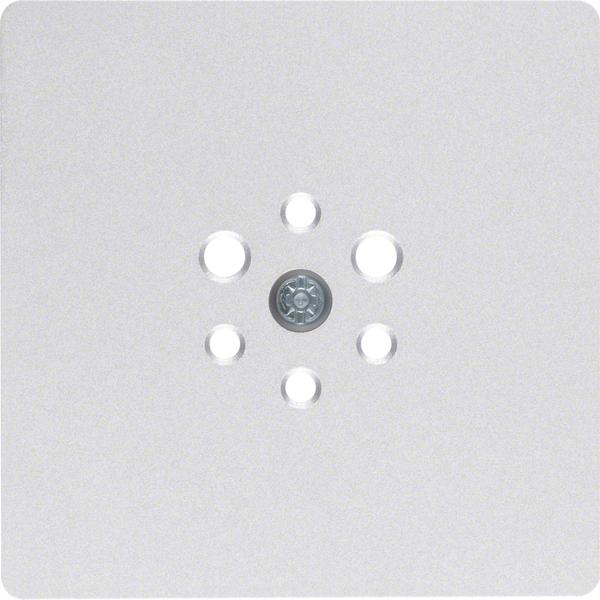 Berker Zentralplatte f.6-polige 14741404 Steckdose Zentralplattensystem alu, mat, Taster + Schalter, Silber