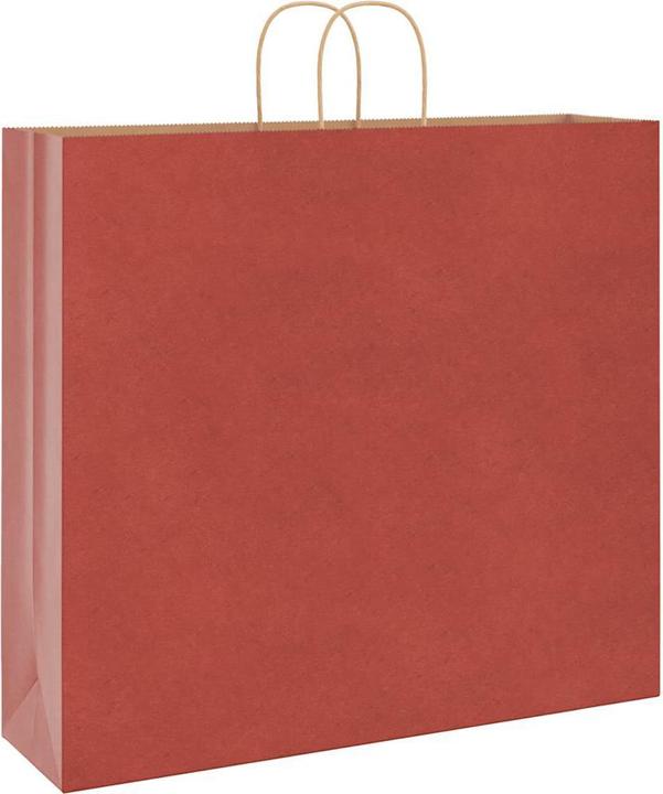 Produktbild VidaXL Kraftpapiertüten 50 Stk. mit Henkel Rot 54x15x49 cm Papiertüte (Geschenktüte, 50 x)