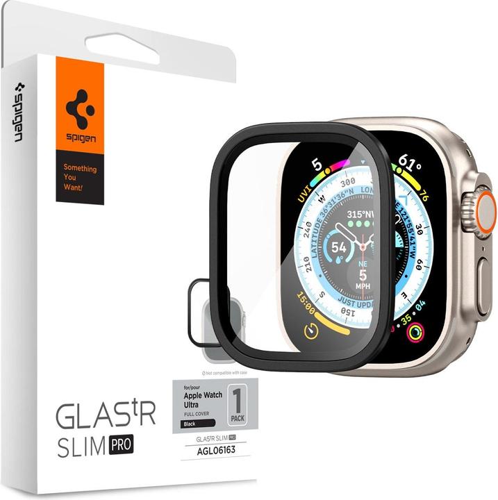 Productafbeelding Spigen ALM Glass.Tr Slim Pro Apple Watch Ultra (49 mm) Zwart AGL06163