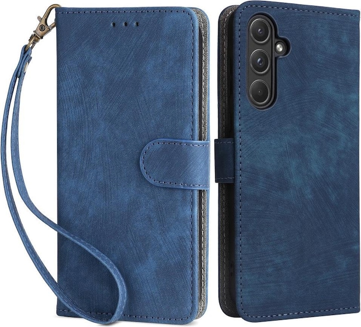Cover-Discount Galaxy A55 - Case with RFID blocker blue (Samsung Galaxy A55)