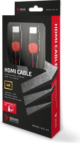 Actual product image Savio GCL-01 HDMI Cable HDMI Type A (Standard) (1.80 m)