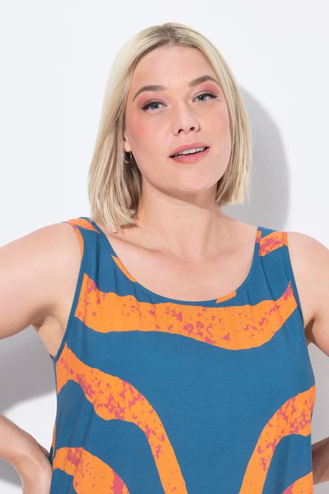 Produktbild Ulla Popken Midikleid, Kreise, A-Linie, Rundhals, ärmellos (62)