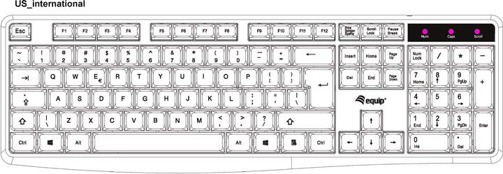 Actual product image equip Wired USB Keyboard black,US Layout (US, Cable)
