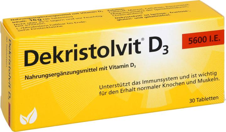 Image du produit Dekristolvit D3 5600 I.U. en comprimés, 30 comprimés (30 pièce(s), Cachets)
