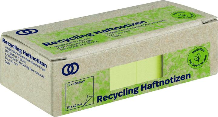 Image du produit Soennecken Papillons de notes oeco Recycling, 5 x 4 cm, 12 pièces, jaune (5 x 4 cm)