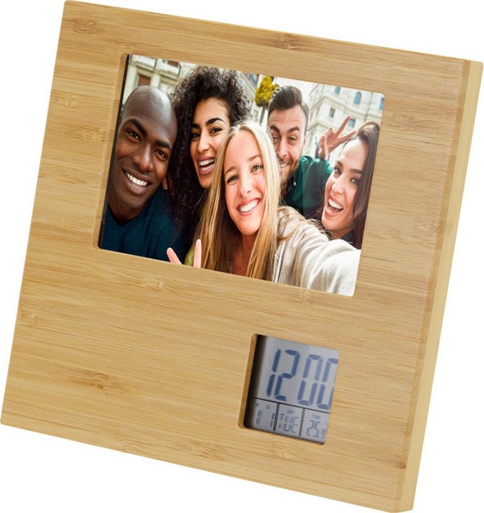 Produktbild Generic Fotorahmen mit Uhr Sasa Bambus