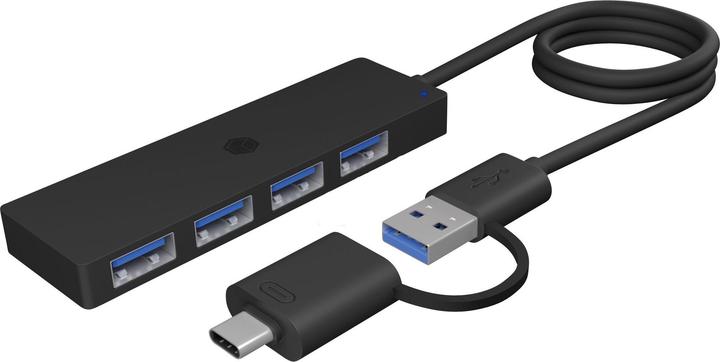 Productafbeelding Icy Box Compact multipoort dockingstation, USB-hub met hoge snelheid, IB-HUB1424-C3 (USB-A, USB-C, 4 ports)