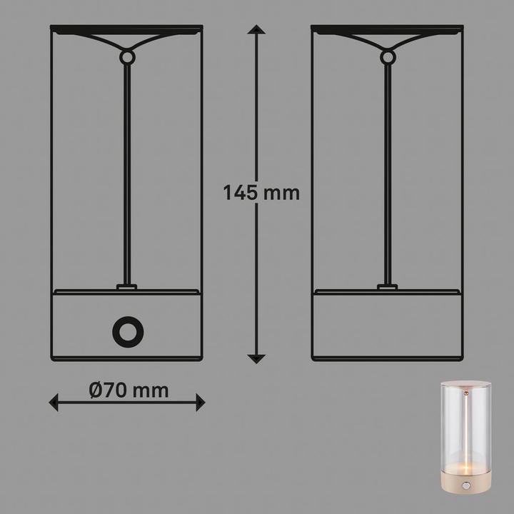 Produktbild Briloner WIGGLE Akku Tischleuchte mit Lichtfaden - Beige