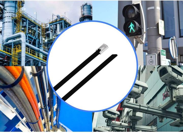 Immagine prodotto Tru Components TC-12656604 Fascetta in acciaio 520 mm 4,6 mm AISI 316 con rivestimento (520 mm, 100 pz.)