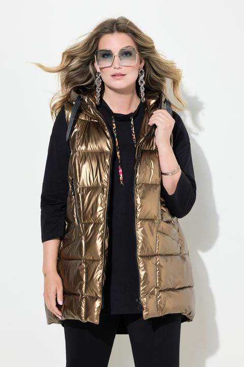 Produktbild Miamoda Steppjacke, lange A-Linie, Kapuze, Glitzersteinchen-Bänder (48)