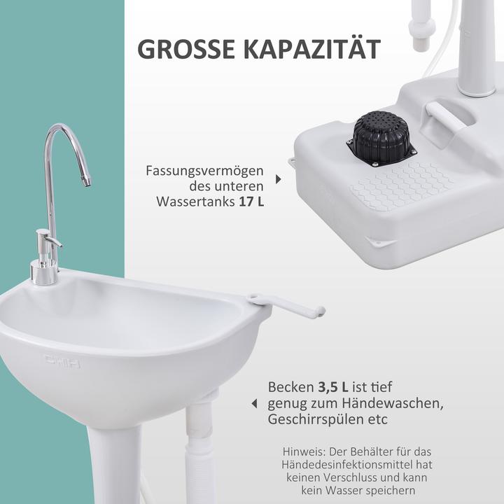 Produktbild Outsunny Camping Waschbecken mit Abwassertank