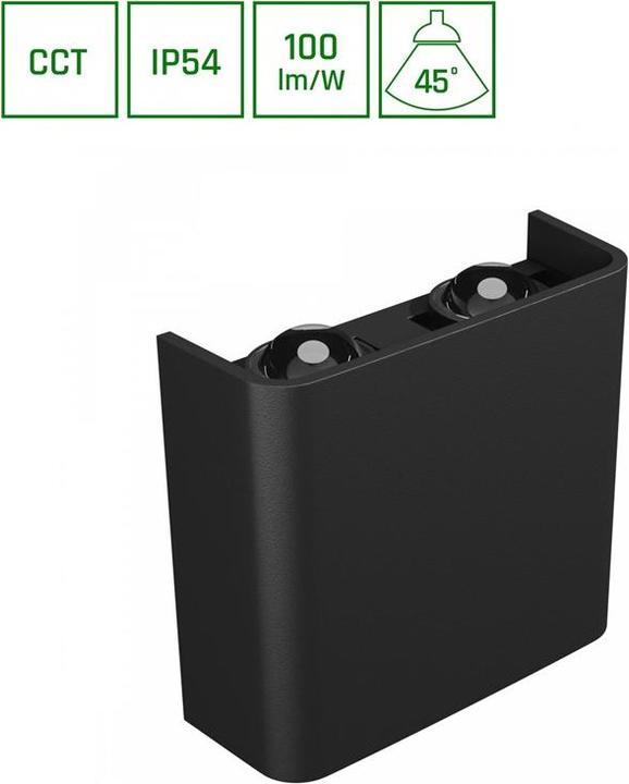 Productafbeelding Wall-mounted outdoor light 4W, LED, CCT, 400lm, IP54, black (400 lm, IP54)