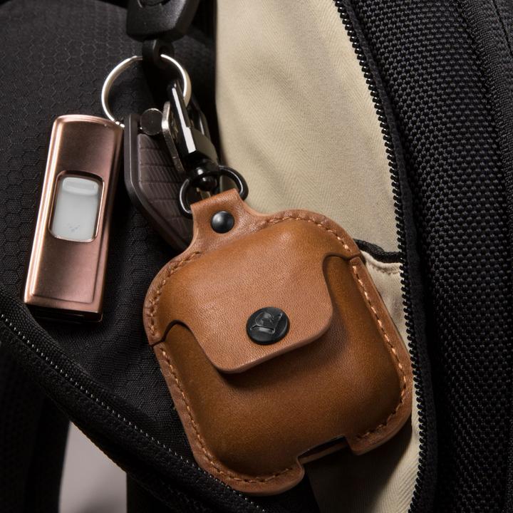 Actual product image TwelveSouth AirSnap Leather Case for AirPods Cognac (Headphone bag)
