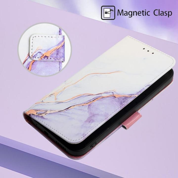 Produktbild Cover-Discount iPhone 15 Pro Max - Etui Hülle mit Umhängeband Marble purple (Apple iPhone 15 Pro Max)