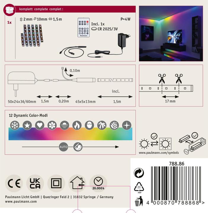 Immagine prodotto Paulmann EntertainLED (RGBW, 150 cm, Interno)