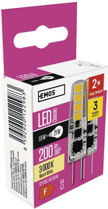Actual product image Emos Classic (G4, 1.90 W, 200 lm, 2 x, F)