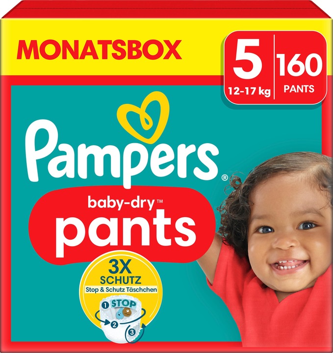 Produktbild Pampers Baby-Dry Pants (Gr. 5, Monatsbox, 160 Stück)