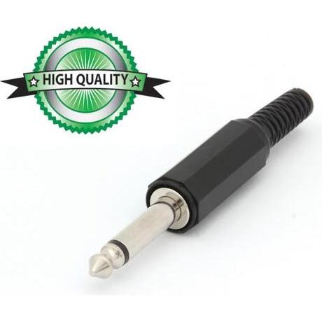 Velleman 6.35Mm Male Jack Connector Plastic Black Mono, Elektronikkabel + Stecker, Schwarz
