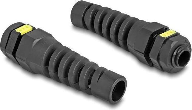Produktbild Delock Kabelverschraubung M12mit Beluftung und Zugentlastung IP68 staub- und wasserdicht schwarz 2 S