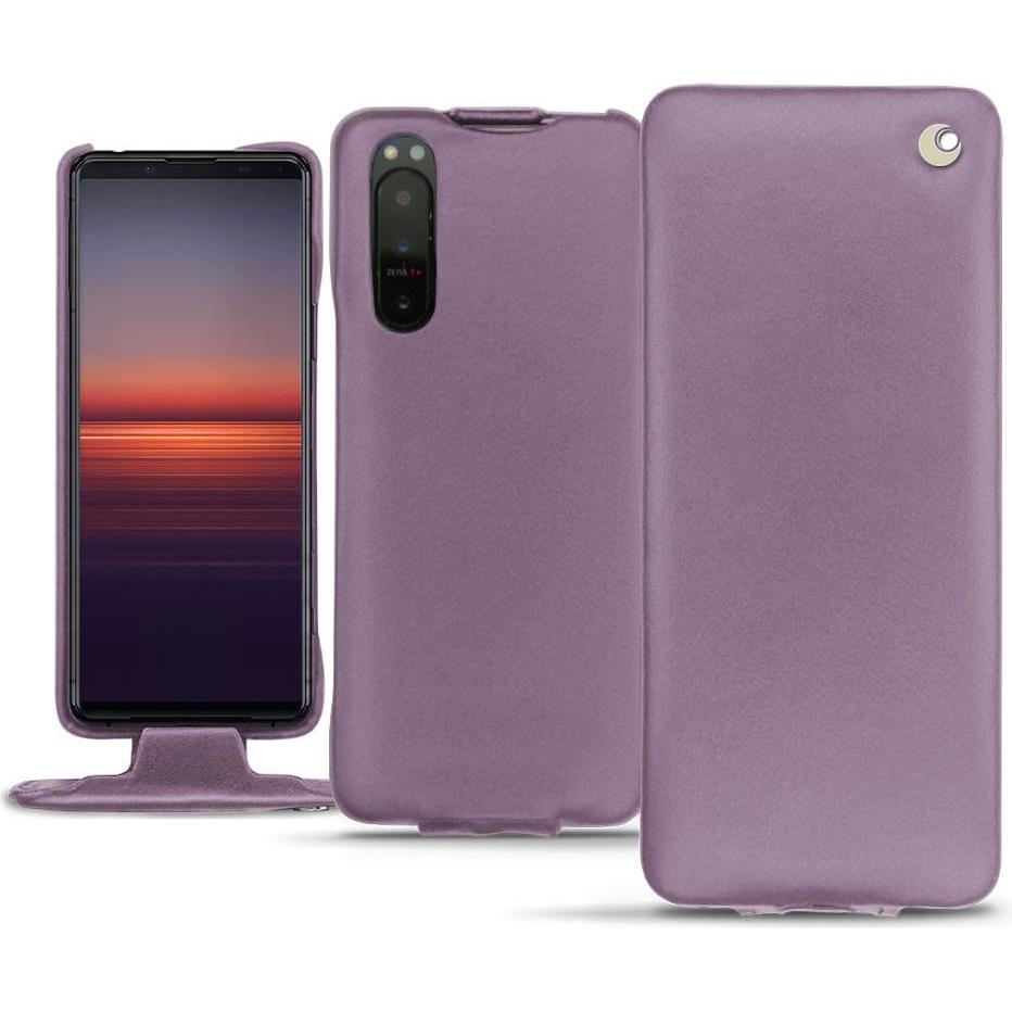 Noreve Lederschutzhülle vertikal (Sony Xperia 5 II), Smartphone Hülle, Violett